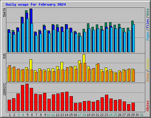 Daily usage for February 2024