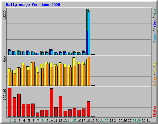 Daily usage for June 2025