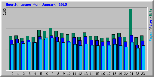 Hourly usage for January 2015