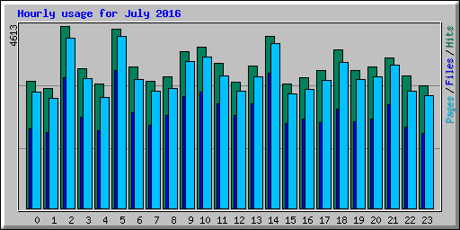 Hourly usage for July 2016