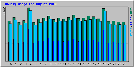 Hourly usage for August 2019