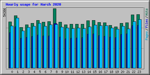 Hourly usage for March 2020