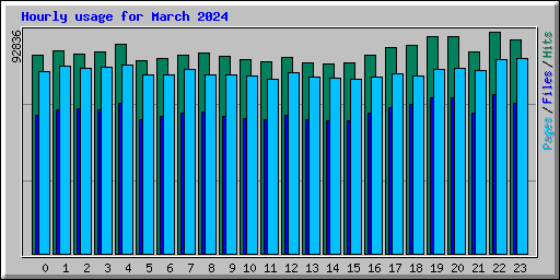 Hourly usage for March 2024